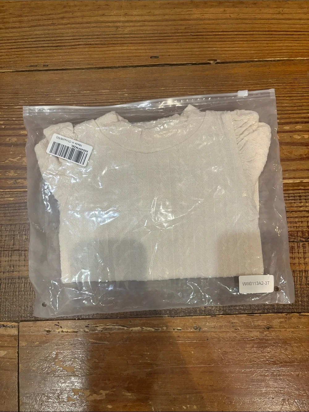 Girls Cream Cable Knit Top with Plaid Button Skirt